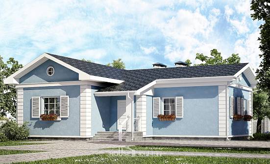 090-004-П Проект одноэтажного дома, современный домик из пеноблока | Проекты домов от House Expert