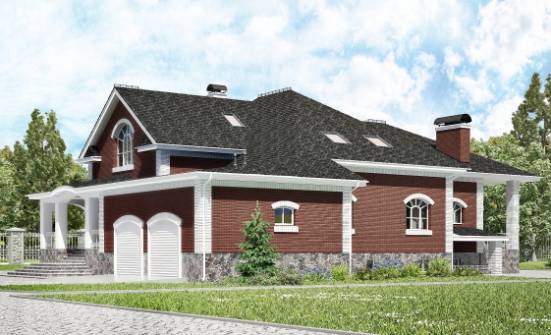 600-001-П Проект трехэтажного дома мансардой, гараж, классический дом из керамзитобетонных блоков | Проекты домов от House Expert