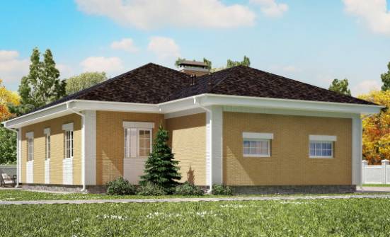 130-002-Л Проект одноэтажного дома, гараж, простой домик из поризованных блоков | Проекты домов от House Expert