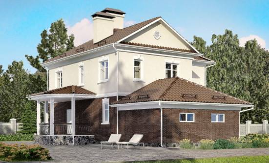 190-002-Л Проект двухэтажного дома и гаражом, уютный коттедж из блока | Проекты домов от House Expert