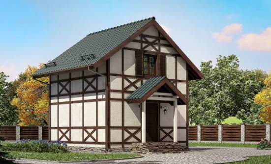 060-002-П Проект двухэтажного дома с мансардой, экономичный загородный дом из бревен | Проекты домов от House Expert