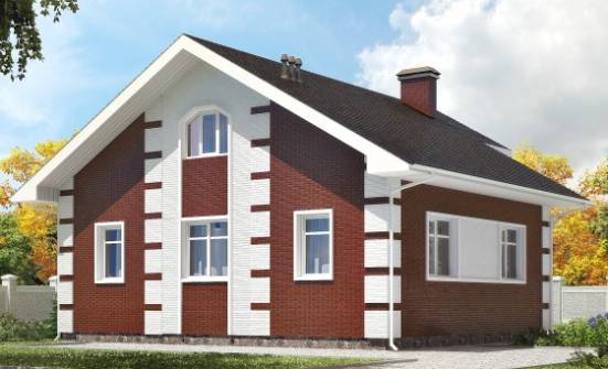115-001-П Проект двухэтажного дома мансардный этаж, бюджетный домик из газобетона | Проекты домов от House Expert