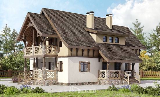 180-014-Л Проект двухэтажного дома мансардой, простой загородный дом из керамзитобетонных блоков | Проекты домов от House Expert