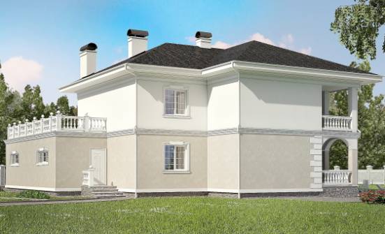 340-002-П Проект двухэтажного дома и гаражом, просторный коттедж из кирпича | Проекты домов от House Expert
