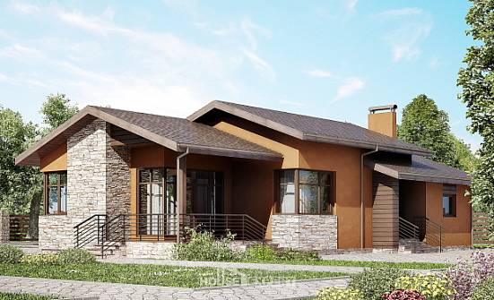 130-007-П Проект одноэтажного дома, бюджетный домик из блока | Проекты домов от House Expert