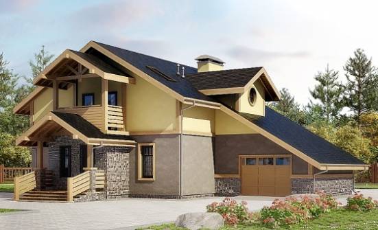 180-011-П Проект двухэтажного дома мансардный этаж, гараж, красивый дом из теплоблока | Проекты домов от House Expert