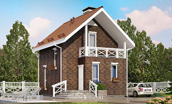 045-001-Л Проект двухэтажного дома мансардой, простой коттедж из поризованных блоков | Проекты домов от House Expert