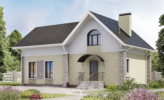 150-012-П Проект двухэтажного дома мансардой, простой дом из газобетона | Проекты домов от House Expert
