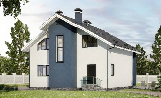 150-005-П Проект двухэтажного дома мансардой, бюджетный дом из блока | Проекты домов от House Expert