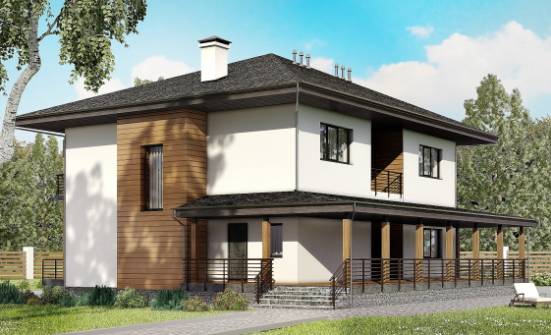 245-001-П Проект двухэтажного дома, современный домик из пеноблока | Проекты домов от House Expert