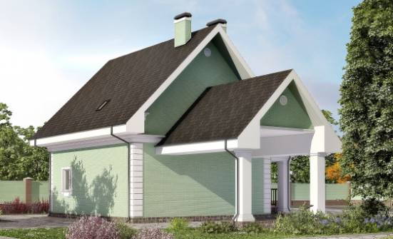 140-003-Л Проект двухэтажного дома с мансардой, гараж, доступный дом из теплоблока | Проекты домов от House Expert