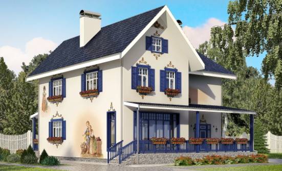 180-003-П Проект двухэтажного дома, небольшой дом из кирпича | Проекты домов от House Expert