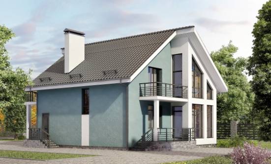 170-006-П Проект двухэтажного дома с мансардой, современный домик из твинблока | Проекты домов от House Expert
