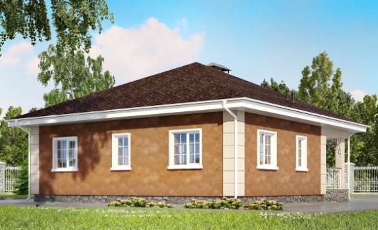 100-001-Л Проект одноэтажного дома, экономичный коттедж из пеноблока | Проекты домов от House Expert