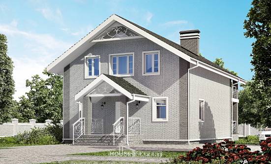 150-007-П Проект двухэтажного дома с мансардным этажом, простой загородный дом из газобетона | Проекты домов от House Expert