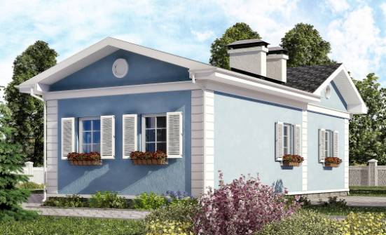 090-004-П Проект одноэтажного дома, современный домик из пеноблока | Проекты одноэтажных домов от House Expert