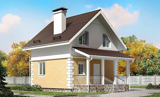 070-002-П Проект двухэтажного дома с мансардным этажом, красивый коттедж из газобетона | Проекты домов от House Expert