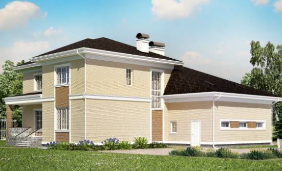 335-001-Л Проект двухэтажного дома и гаражом, огромный домик из кирпича | Проекты домов от House Expert