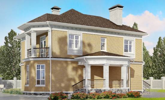 160-001-Л Проект двухэтажного дома, бюджетный коттедж из поризованных блоков | Проекты домов от House Expert