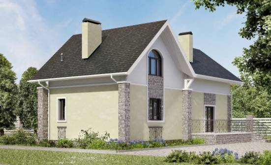 150-012-П Проект двухэтажного дома мансардой, простой дом из газобетона | Проекты домов от House Expert