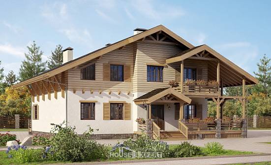 260-001-Л Проект двухэтажного дома с мансардой, большой загородный дом из кирпича | Проекты домов от House Expert