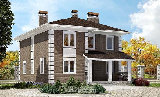185-002-П Проект двухэтажного дома, простой загородный дом из керамзитобетонных блоков | Проекты домов от House Expert