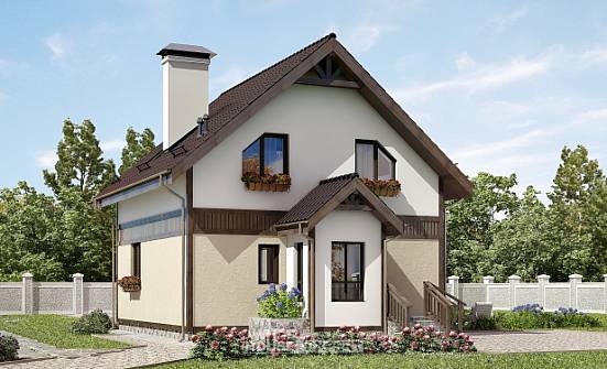 105-001-П Проект двухэтажного дома с мансардой, экономичный загородный дом из пеноблока | Проекты домов от House Expert
