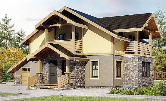180-011-П Проект двухэтажного дома мансардный этаж, гараж, красивый дом из теплоблока | Проекты домов от House Expert