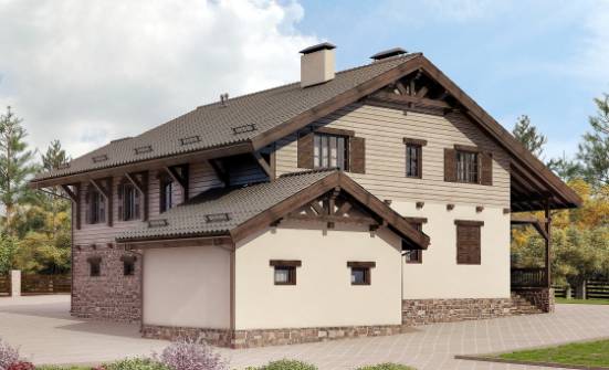 255-002-П Проект двухэтажного дома мансардой и гаражом, огромный загородный дом из твинблока | Проекты домов от House Expert