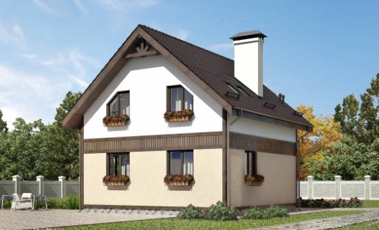 105-001-П Проект двухэтажного дома с мансардой, экономичный загородный дом из пеноблока | Проекты домов от House Expert